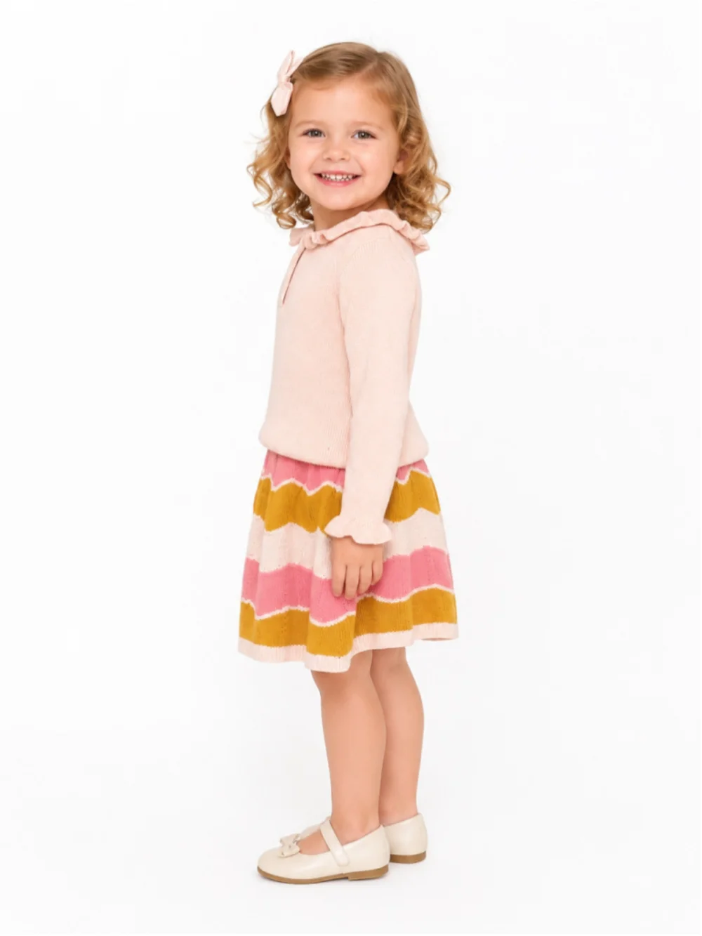 Isaac Mizrahi Toddler Girls Jacquard Sweater & Chevron Skirt Set – Size 2T